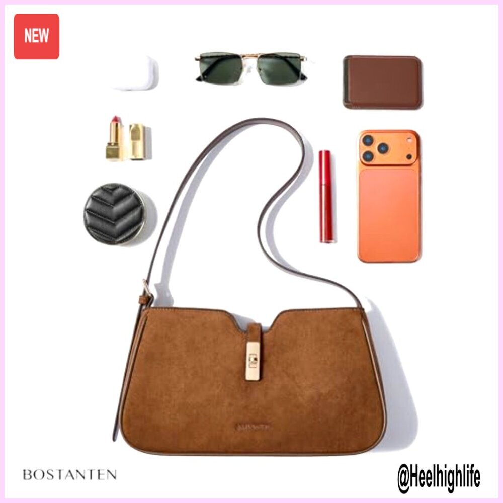 Vegan Leather Hobo Shoulder Bag Minimalist Structured Adjustable Strap Elegant - Picture 6 of 7